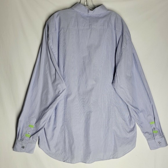 Jeremy Argyle NYC Men's Button Up Dress Shirt Long Sleeve Blue Checkered XXL - Picture 6 of 9